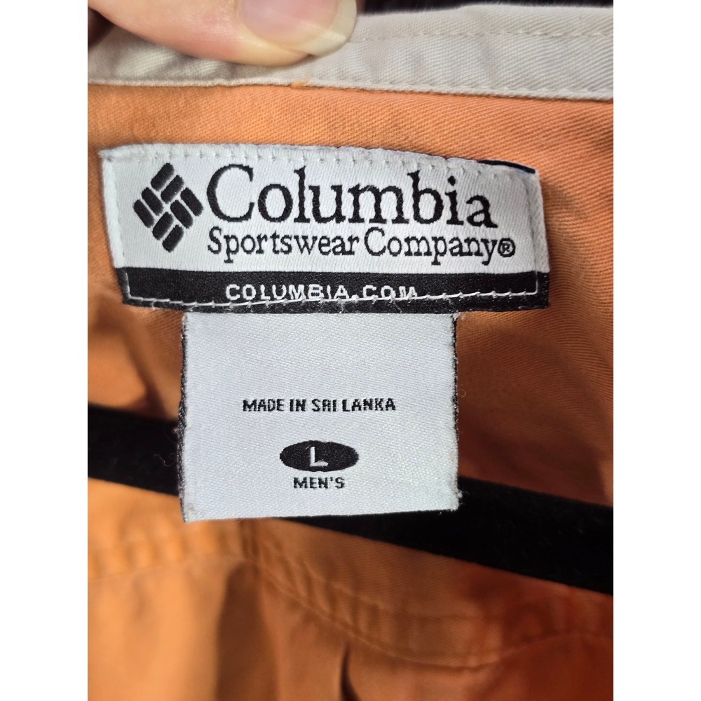 Columbia Mens Burnt Orange Long Sleeve Button Down Cotton Shirt Large - Picture 5 of 6